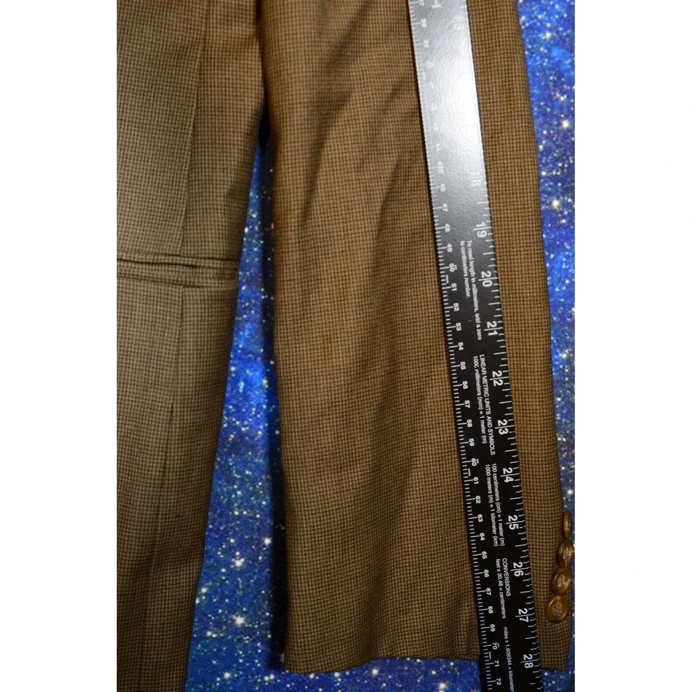 Burberry London Kensington Mens Wool Brown Houndstooth Sport‎ Coat Jacket 46 XLG